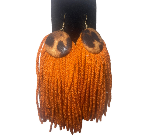 Cheetha & Orange Earrings